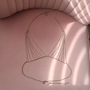 Gold Chain Halter Top Body Jewelry